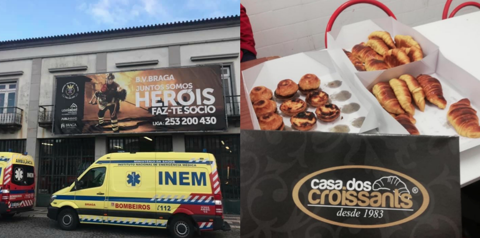 Casa dos Croissants surpreende Bombeiros Voluntários de Braga com oferta de bolos