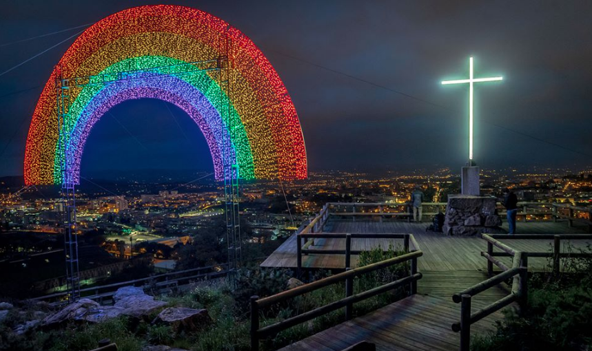 Arco-íris gigante de Braga é notícia em Espanha