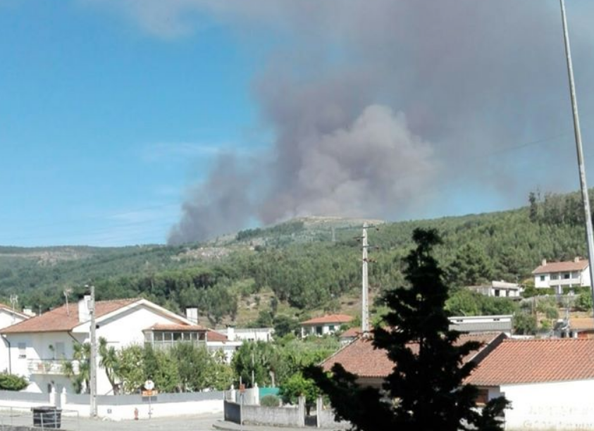 Oito meios aéreos combatem incêndio em Braga