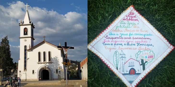 Cabreiros leiloa lenço de linho para angariar fundos para a Igreja