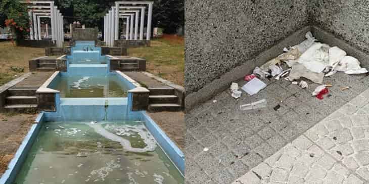 Moradores denunciam falta de limpeza na Praça do Bocage