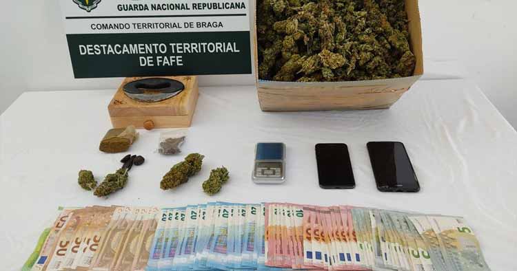 Homem de 26 anos detido em Fafe por tráfico de estupefacientes