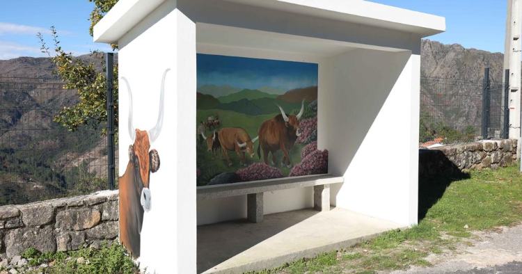 Montalegre: Paragens de autocarro de Cabril transformadas em arte com tradições da região