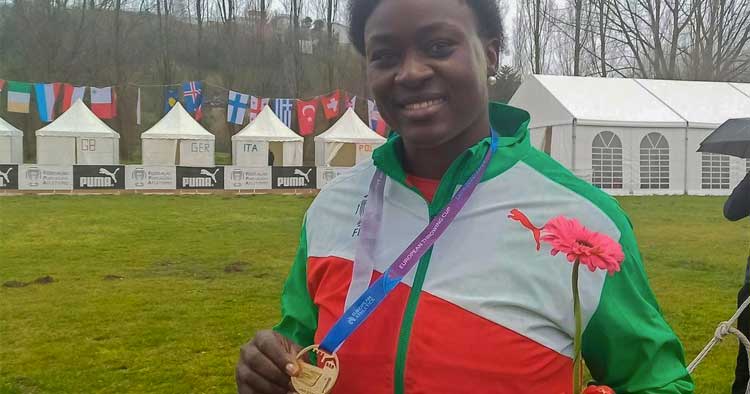 Auriol Dongmo conquista a medalha de ouro na Taça da Europa de Lançamentos