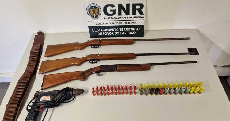 Dois homens detidos em Vieira do Minho por furto e posse ilegal de arma
