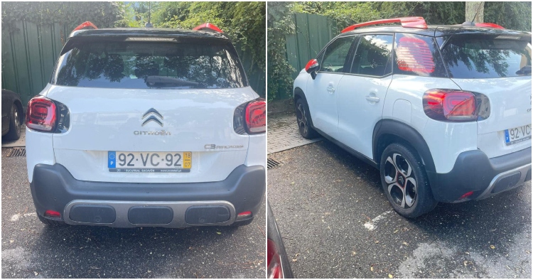 Carro furtado na zona do INL em Braga