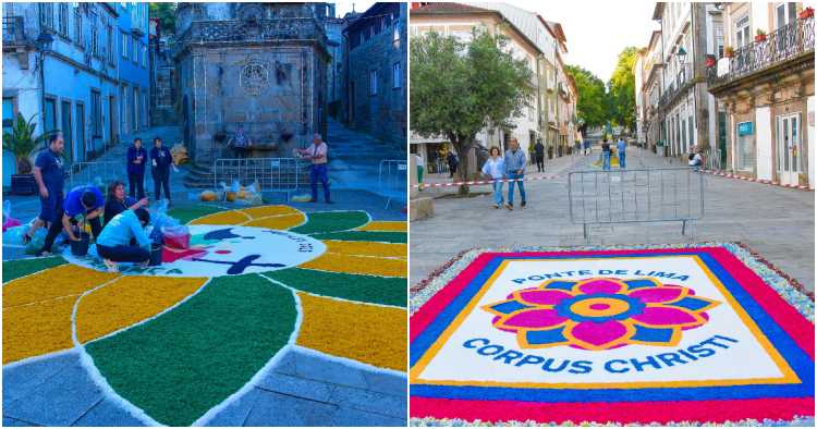 Ponte de Lima embelezada no Dia do Corpo de Deus com tapetes floridos