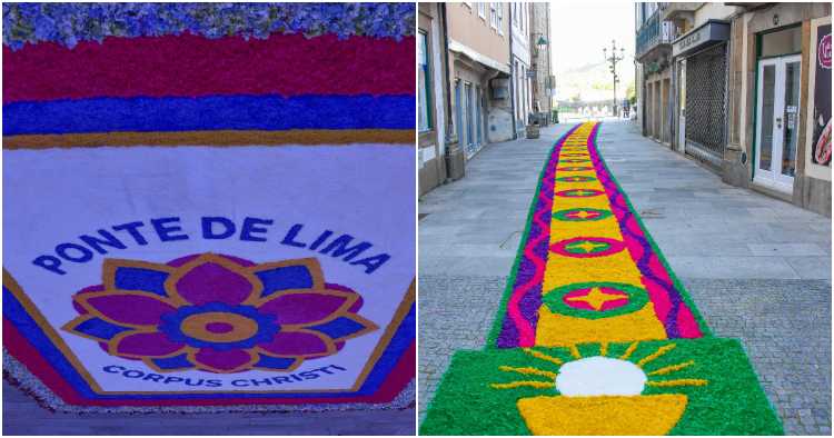 Ponte de Lima embelezada no Dia do Corpo de Deus com tapetes floridos