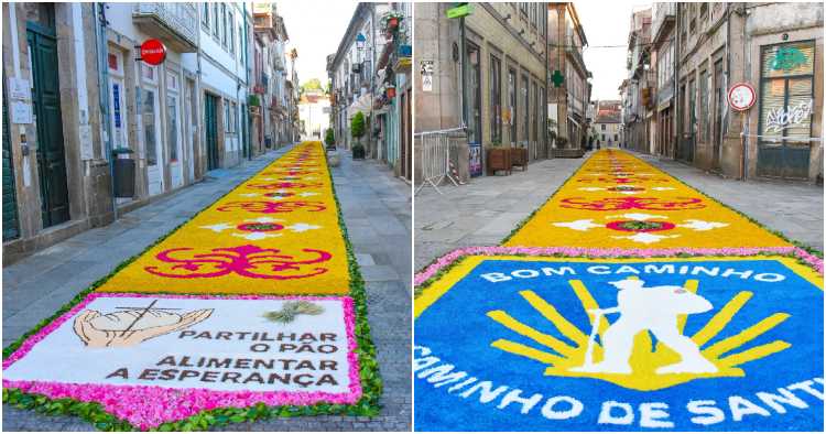 Ponte de Lima embelezada no Dia do Corpo de Deus com tapetes floridos