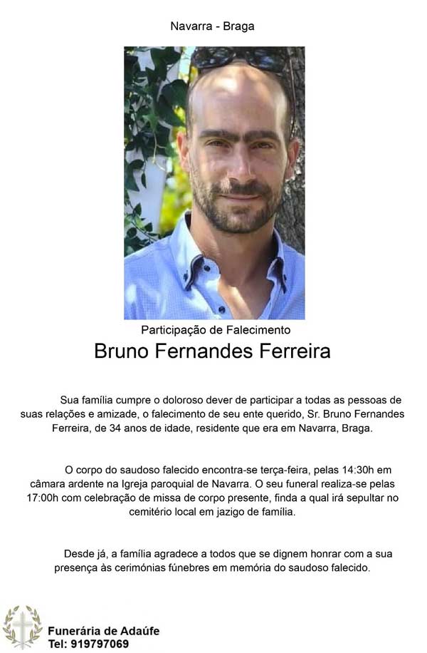 Motociclista de Braga que morreu em colisão vai a sepultar na terça-feira