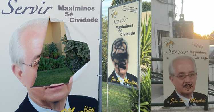 Braga: Vandalizam cartazes do candidato independente a Maximinos, Sé e Cividade